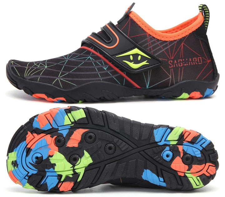 SAGUARO Kinder Badeschuhe rutschfeste Schnell Trocknend Aquaschuhe Gr.24-36 24 EU St 2 Schwarz, 24 E