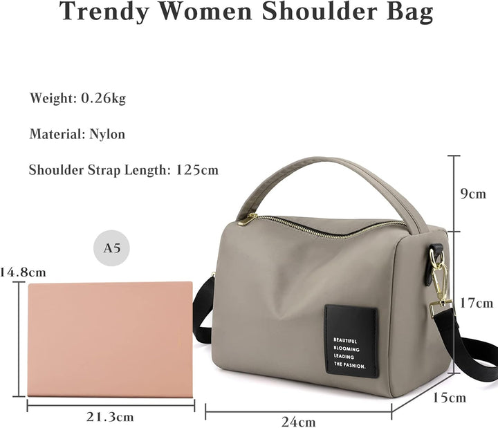 PORRASSO Damen Umhängetasche Casual Schultertasche Nylon Handtasche Mädchen Crossbody Bag für Reisen
