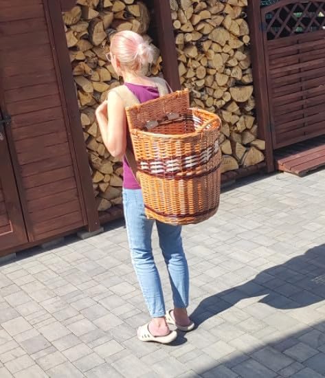 Rückentragekorb Kiepe aus Weide mit Jutegurten, handgeflochten und lackiert, Grösse M oder XL (Kiepe