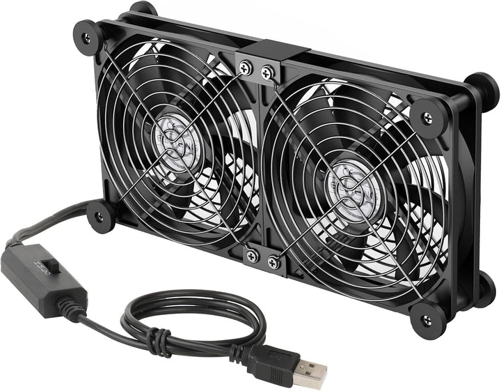 ELUTENG USB Lüfter 140mm 5V 2 in 1 mit 3 Einstellbare Geschwindigkeiten, Doppelt USB Computer Ventil