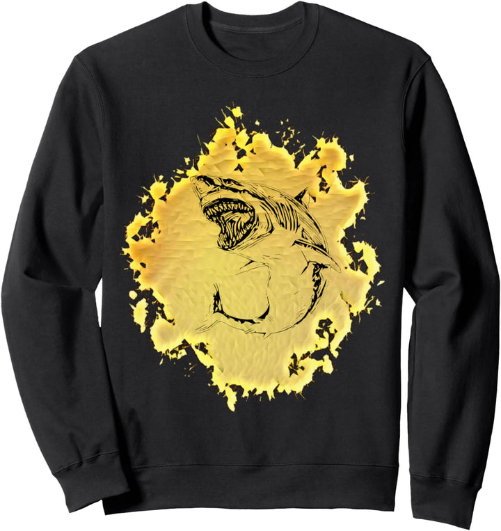 Weisser Hai Haie Raubfisch Zähne Rückenflosse Hai Sweatshirt