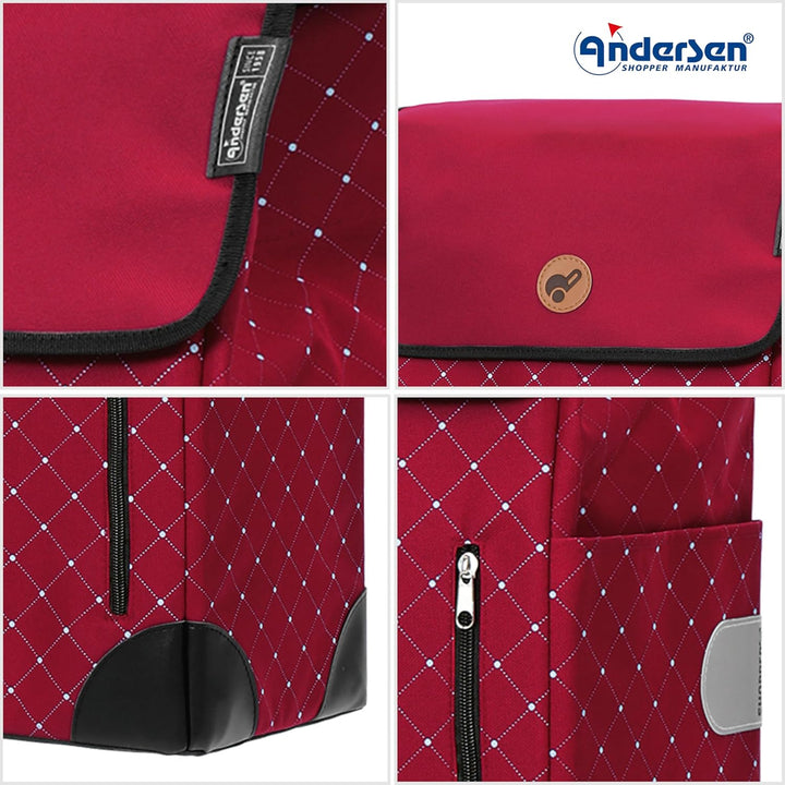 ANDERSEN Einkaufstrolley - Alu Star Shopper Sofia rot 43 L einkaufen, gross, Aluminium, höhenverstel