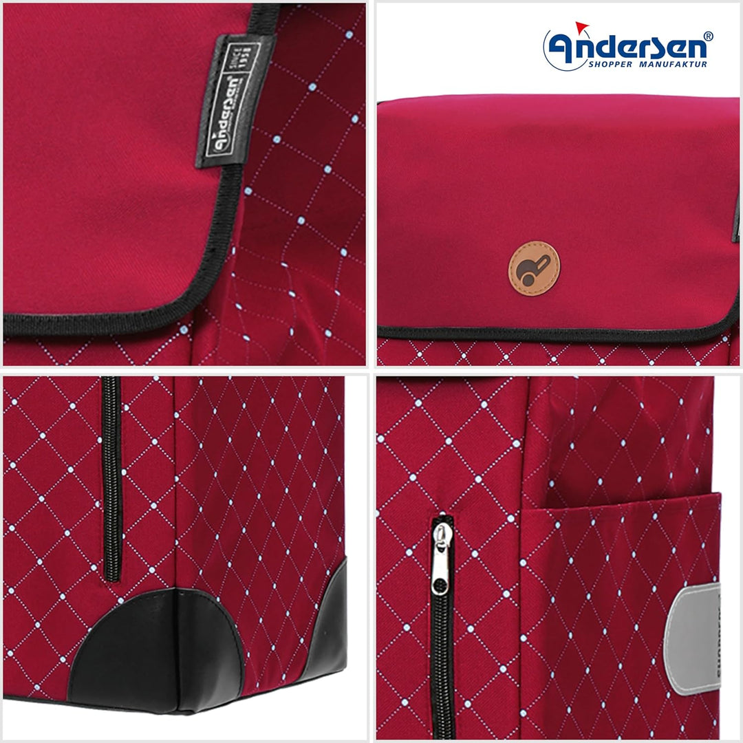 Andersen Einkaufstrolley Ersatztasche - 43 Liter - Seiten- & Fronttasche - extra Innenfach - wassera