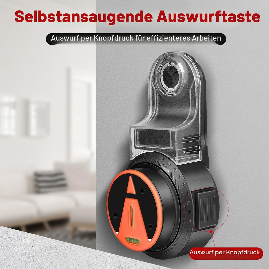 VOBOR 2-in-1 Bohrstaubsammler mit Laserebene, 360° Drehbarer, für Aufhängen von Bildern, Malen und H