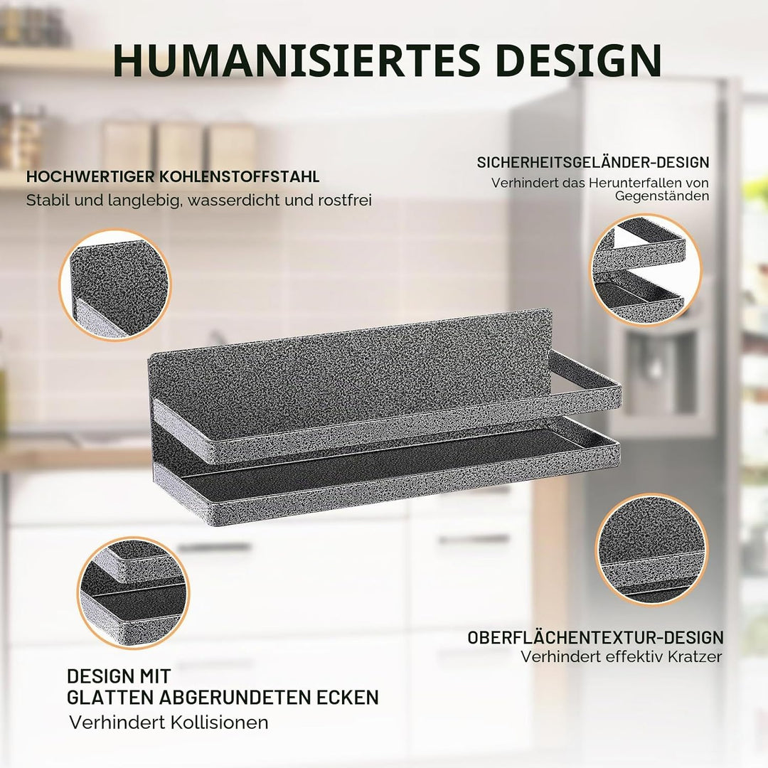 Uten Magnetisches Gewürzregal, 2 Pack Magnetisches Regal Gewürzregal, Abnehmbares Magnetisches Kühls