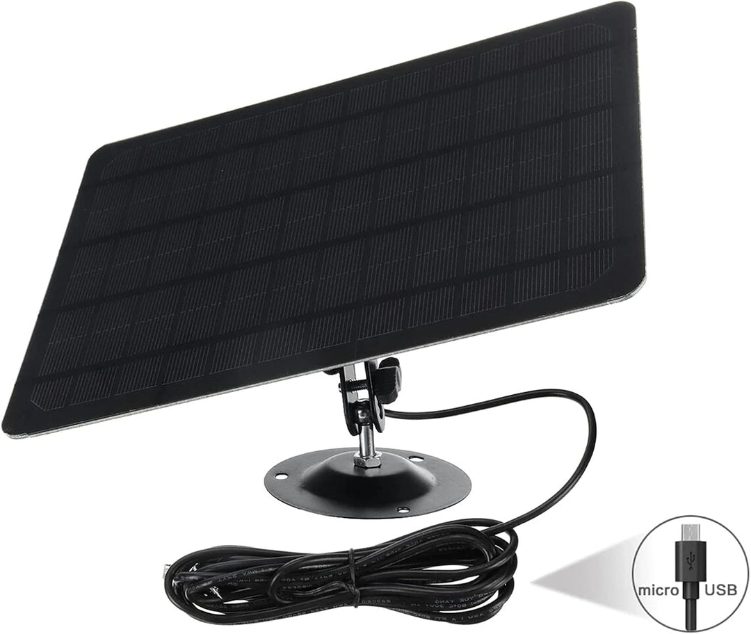 10W 5V Micro-USB-Solarpanel 2000mAh 360-Grad-Rotation Wasserdichte an der Wand befestigte Monokrista