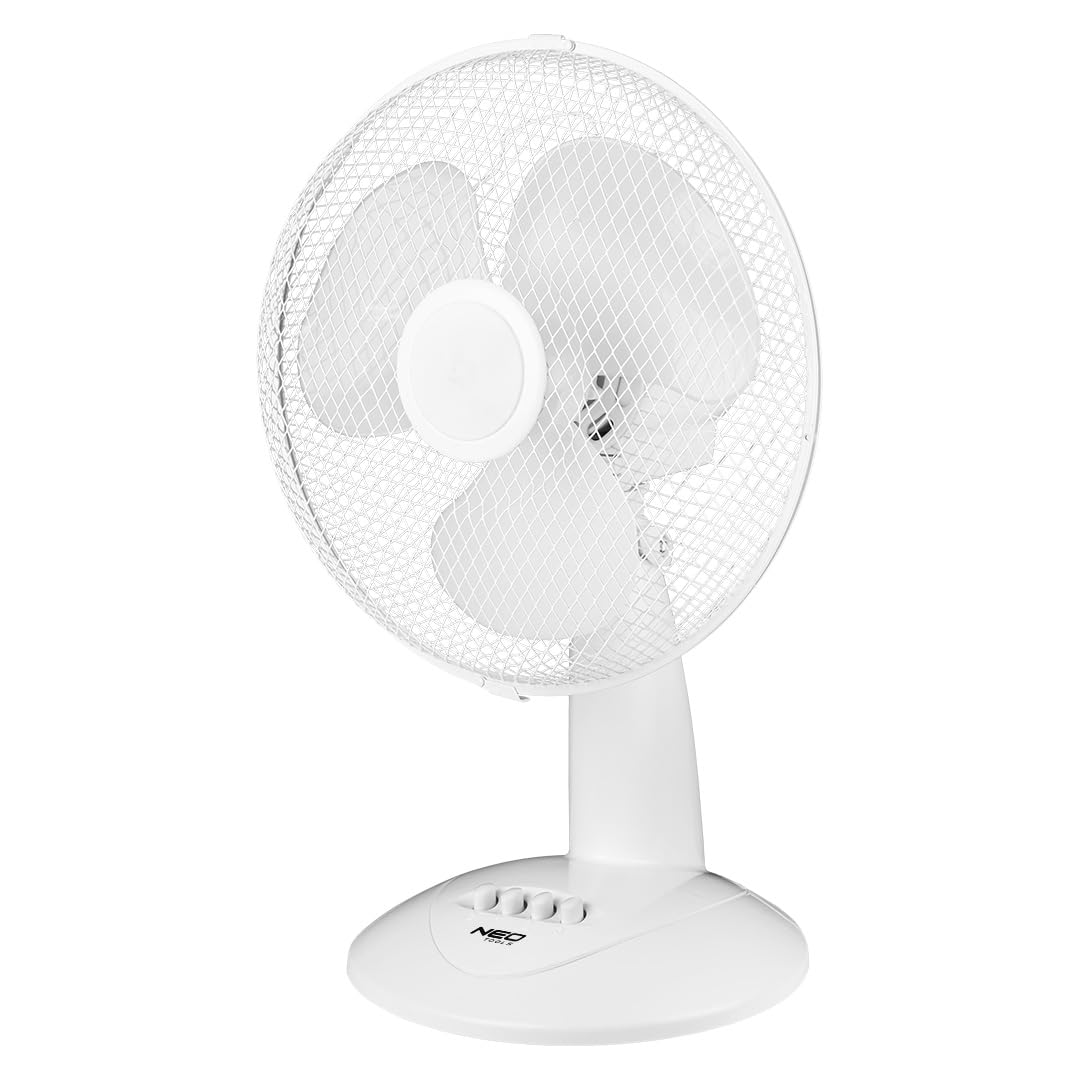 NEO TOOLS Tischventilator 45W - 70° Oszillation, 3 Geschwindigkeiten, 50 m³/min Luftstrom, Leiser Be