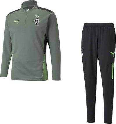 Puma BMG Borussia Mönchengladbach Trainingsanzug 2021-2022 Fanartikel mit Sponsor, Grösse:M