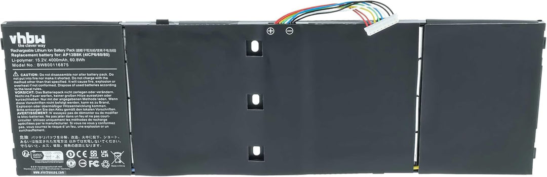 vhbw Akku kompatibel mit Acer Aspire R3-431T-P71M, R3-431T-P7FV, R3-431T-P7ZX, R3-431T-P89B Notebook