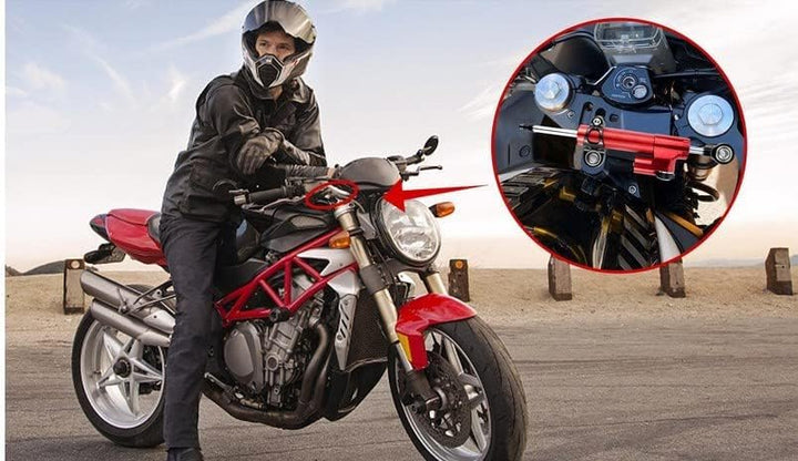 Motorrad Lenkungsdämpfer, Universal-Lenkungsdämpferstabilisator aus Aluminiumlegierung Dämpfer Stabi