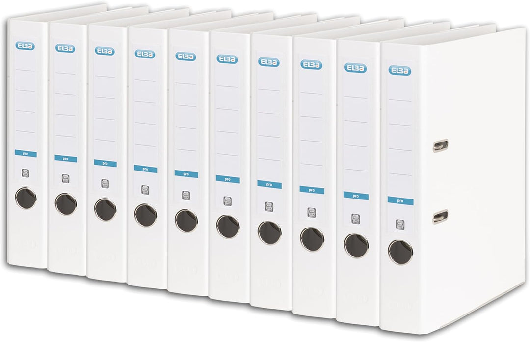 Elba Ordner A4, Smart Pro, 5 cm schmal, Kunststoff aussen, weiߟ, 10 Stück weiss, weiss