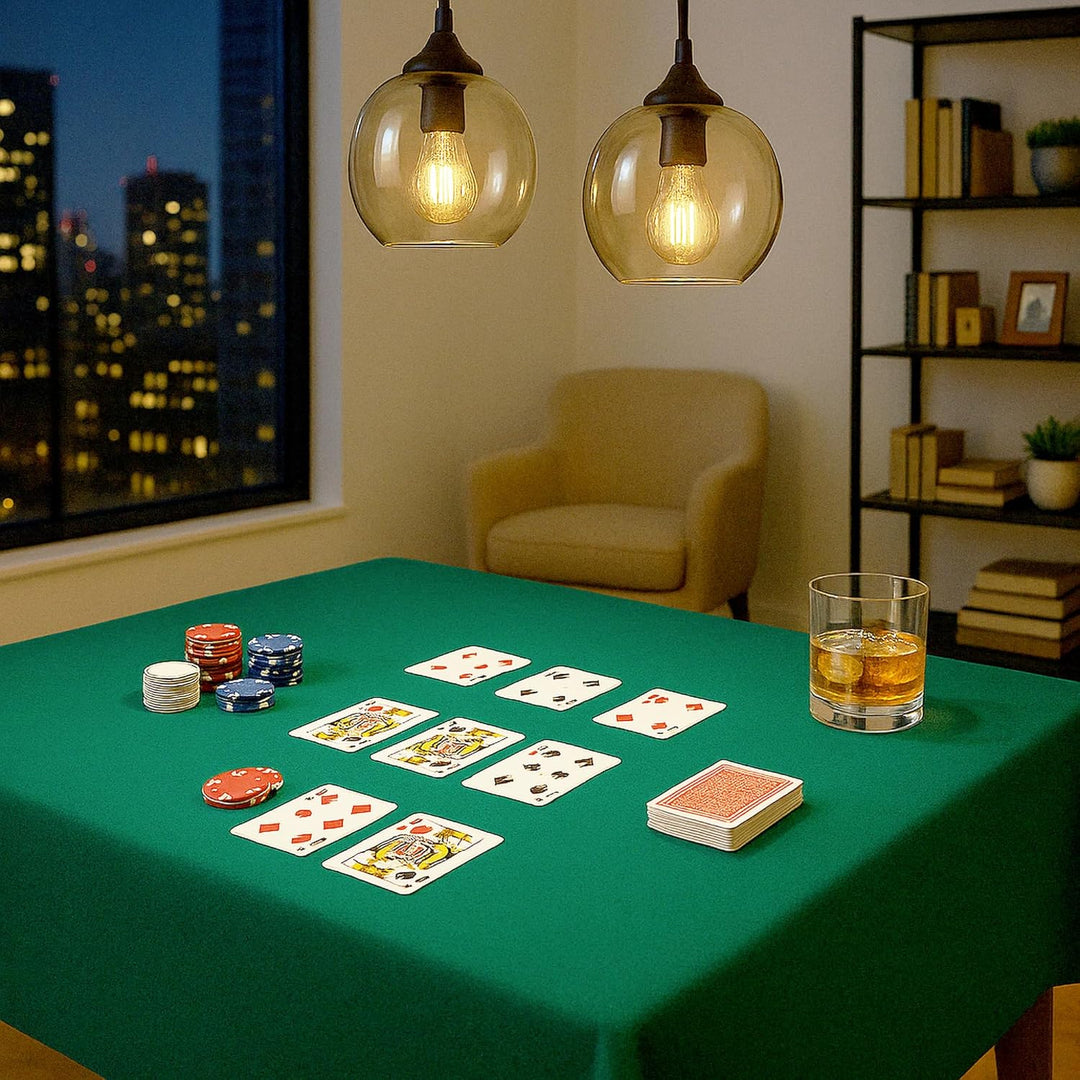 Byour3 - Grünes Tischspieltuch - Quadratische oder rechteckige Pokerkarten Buraco-Turnier Weihnachts