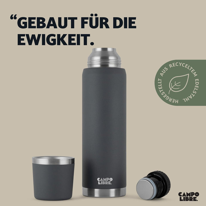 Campo Libre. Jaco® Thermoskanne 1L, 750ml, 500ml I Thermos mit Becher I Unsere Thermosflasche mind.