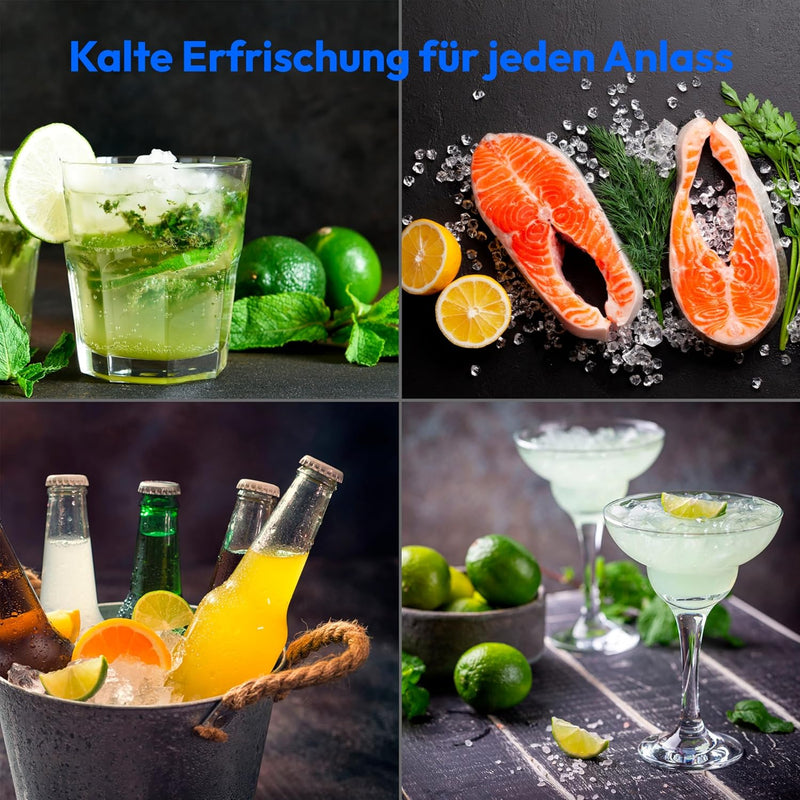 MEDION Eiswürfelmaschine (Nugget Eiswürfel, Crushed Ice, perfekt für Getränke & Cocktails, 2 Liter T