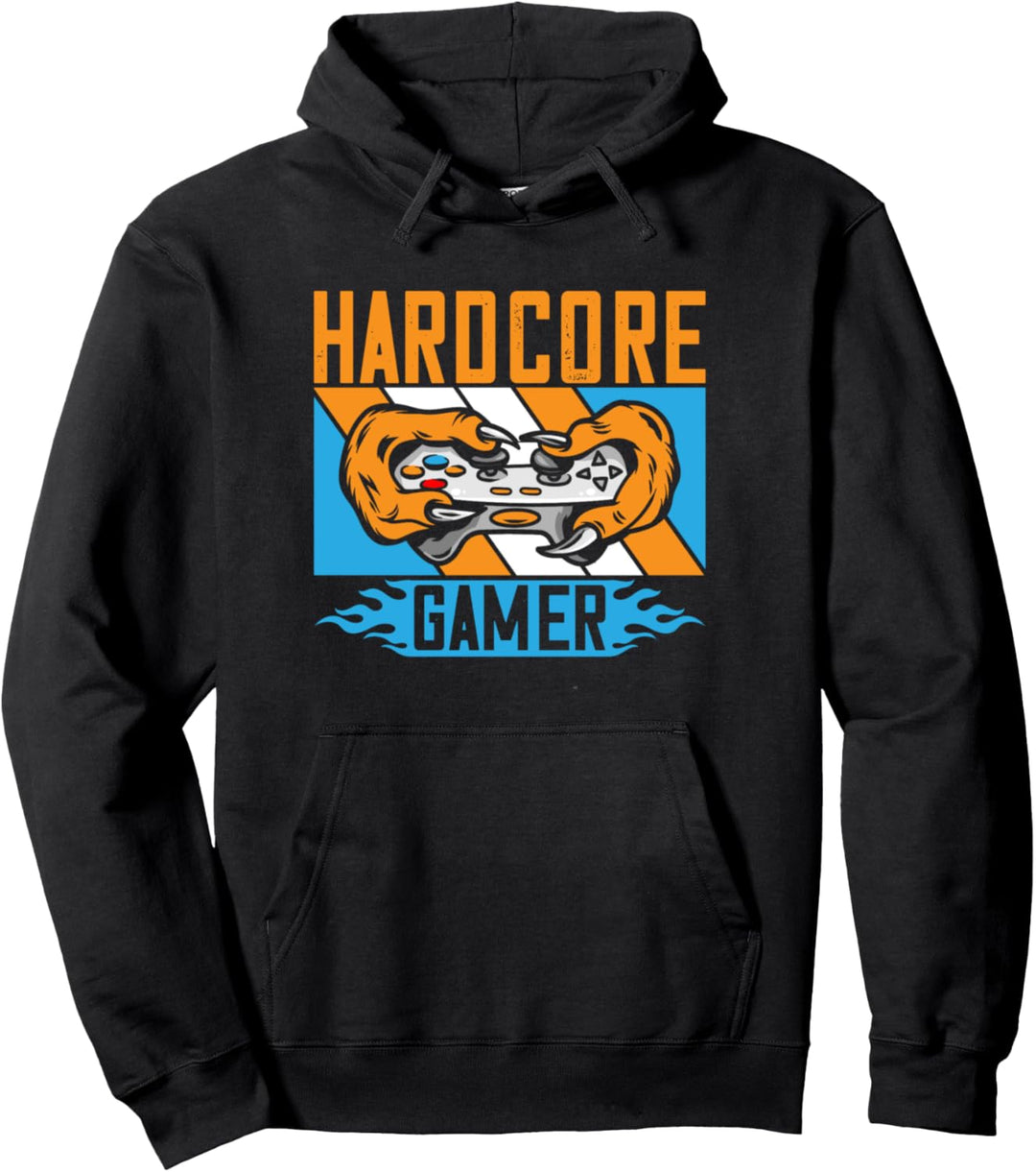 Hardcore Gamer design Perfect Gamer kid Gift-Kids Birthday Pullover Hoodie
