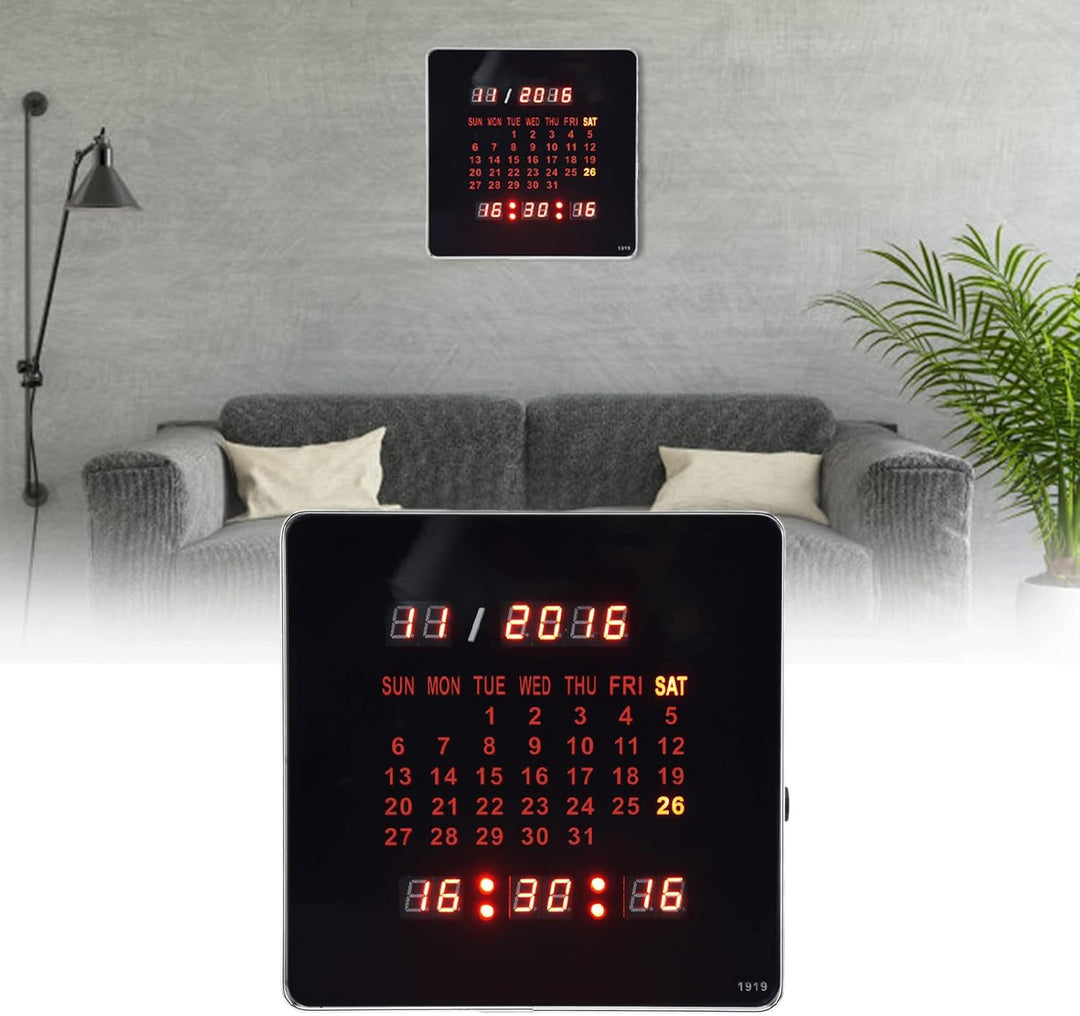 Focket Digitale Wanduhr, 7,87 Zoll Ewiger Kalender, Grosse Anzeige, Digitale Uhr, Batteriebetriebene