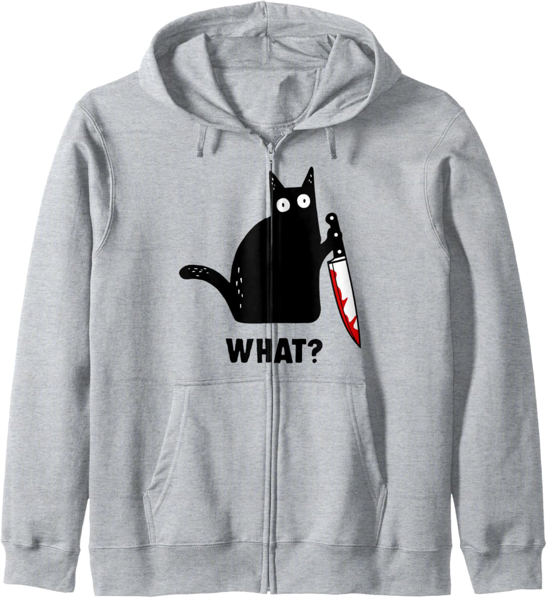 Cat What? Funny Black Cat Murderous Cat With Knife Kapuzenjacke