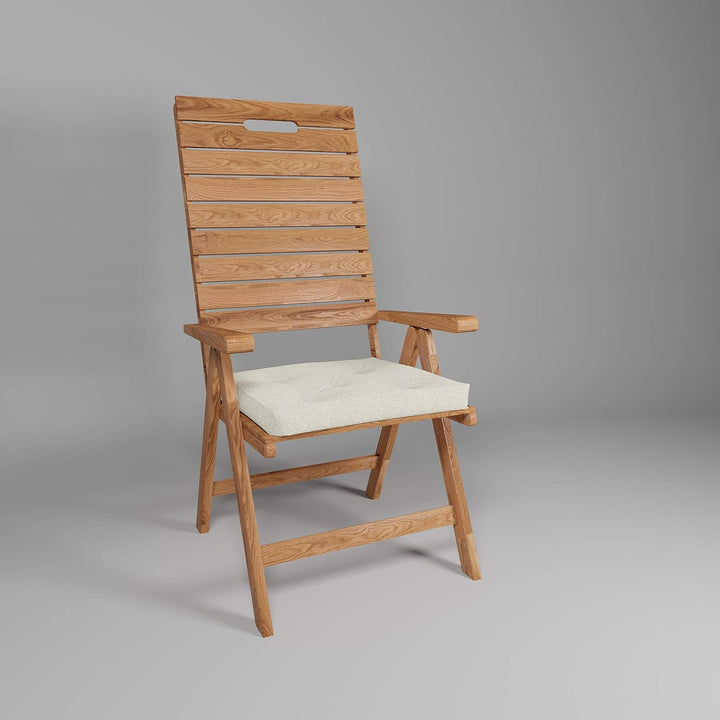 Rollmayer 2er Set Stuhlkissen Velvet Creme 163 40x40x4cm mit Steppung | Wasserdicht, Regenfest, Für
