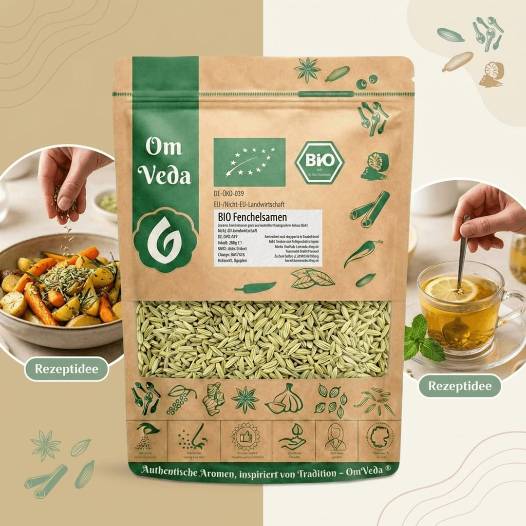 BIO Fenchelsamen 900g Fenchel Gewürz Fenchelsaat Fennel Seeds ganz | BIO-Qualität | Teegewürz Kräute