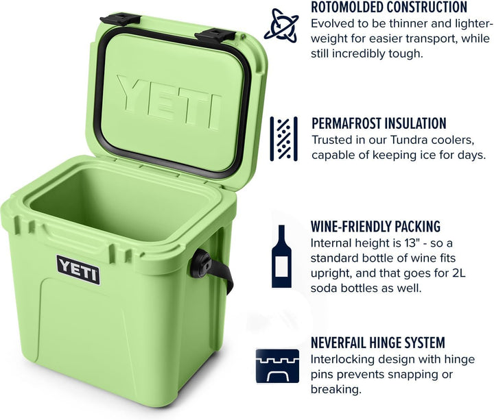 YETI Roadie 24 Cool Box, Insulated Hard Cooler Key Lime, Key Lime