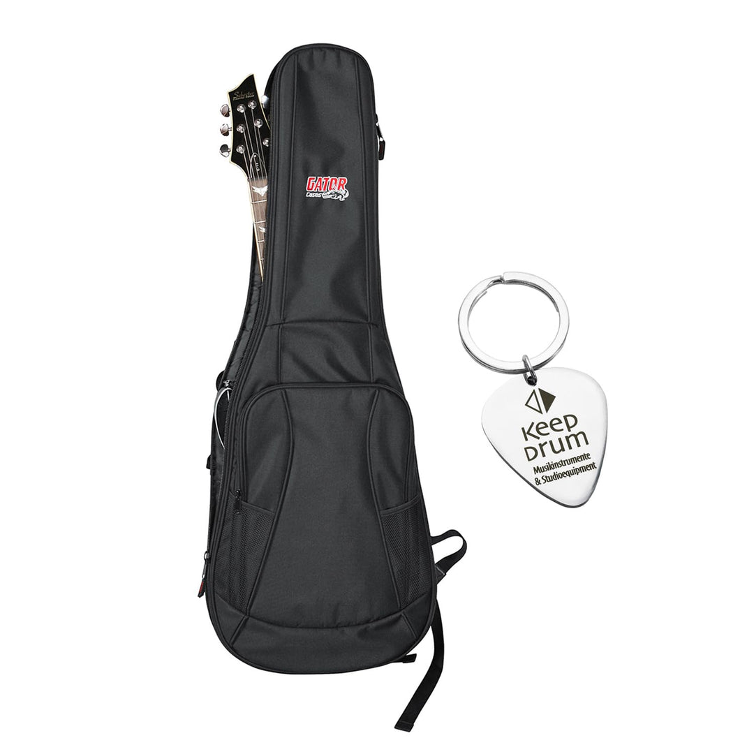 Gator GB-4G-ELECTRIC Gig Bag Rucksack-Tasche für E-Gitarre + keepdrum Anhänger