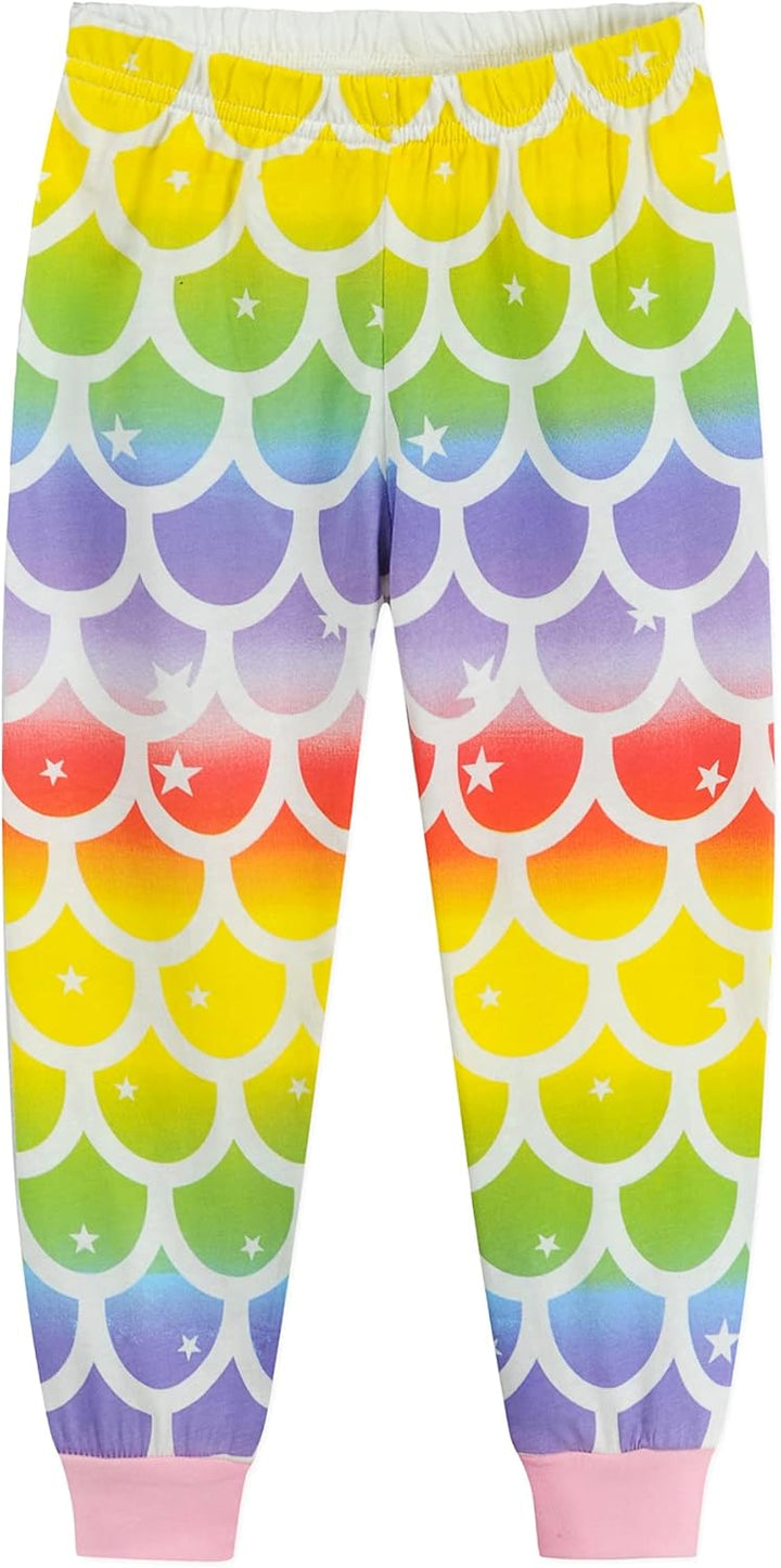 EULLA Kinder Schlafanzüge Mädchen Langarm Winter Pyjama Set Baumwolle Meerjungfrau Einhorn Prinzessi