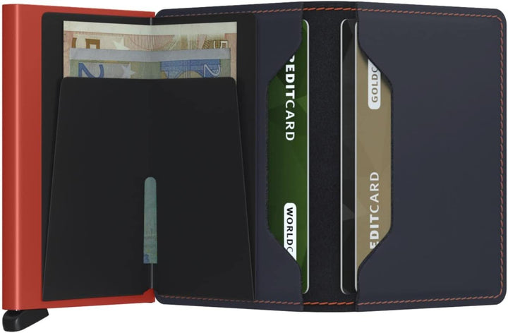 Secrid Slimwallet Nightblue & Orange Einheitsgrösse Unisex Erwachsene, Nachtblau & Orange, Talla úni