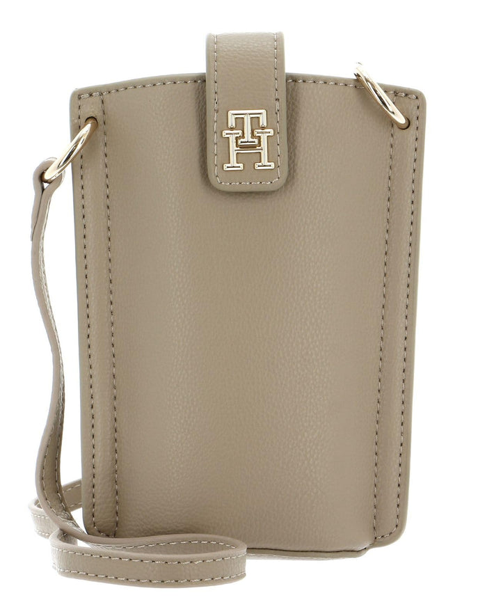 Tommy Hilfiger Damen Handytasche Tommy Life Phone Pouch zum Umhängen Einheitsgrösse Beige, Einheitsg