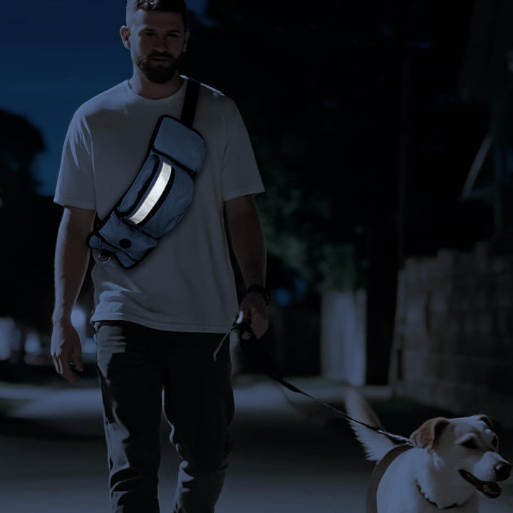 Grosse Bauchtasche für Hundetraining & Outdoor-Sport, Hüfttasche mit 4 Fächern, Wasserabweisende Lec
