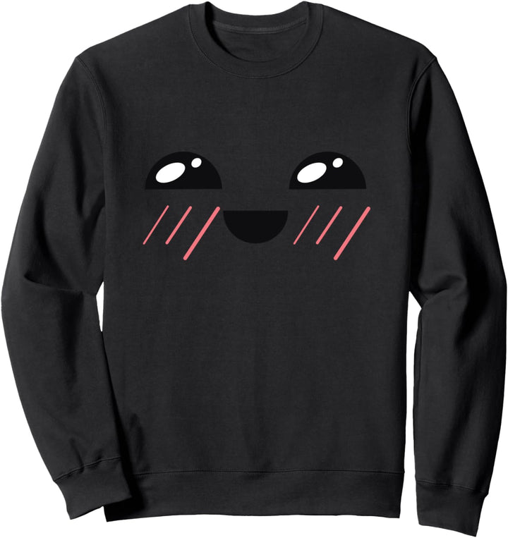Lustiges Gesicht Schüchtern Lachend Kawai Geschenk Mann Frau Sweatshirt