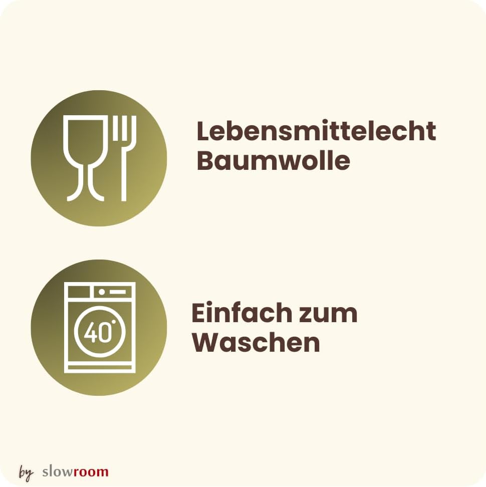 slowroom Brotbeutel zur Brotaufbewahrung und Frischhalten 3 in 1 - Brotkorb Stoff - Brottasche aus B