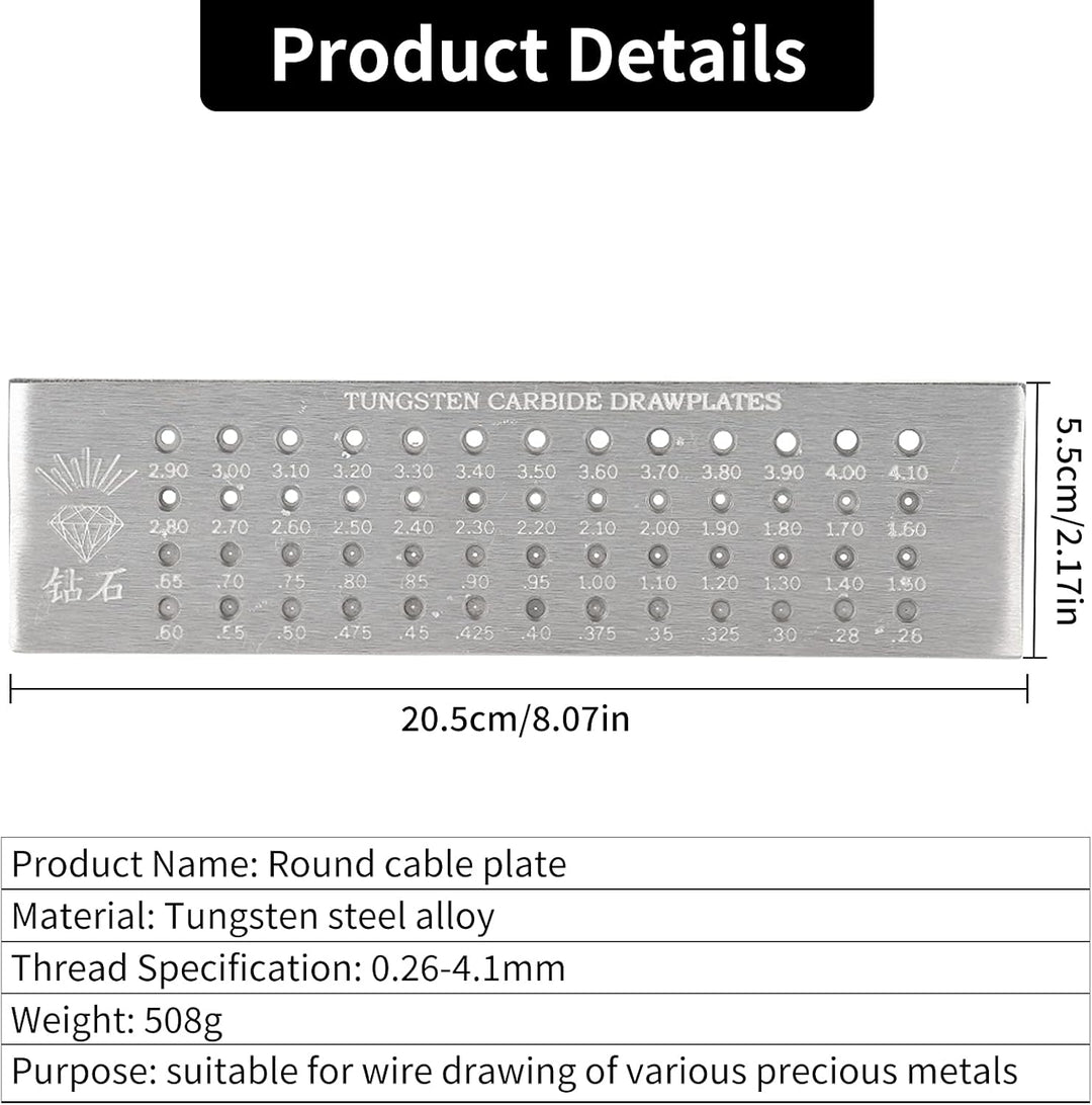 Runde Ziehplatte aus Wolframcarbid, Drahtziehplatte aus Stahl, solide und langlebig für Schmuck für