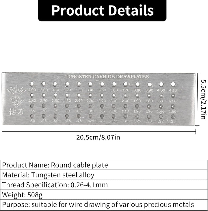 Runde Ziehplatte aus Wolframcarbid, Drahtziehplatte aus Stahl, solide und langlebig für Schmuck für