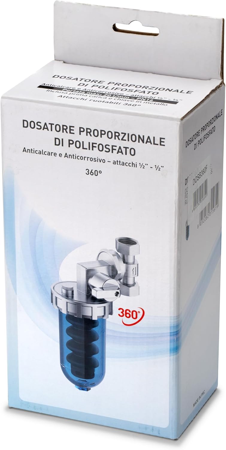 WK Drehbarer Polyphosphatspender mit By-Pass-Wasserhahn und Tablette im Lieferumfang enthalten.