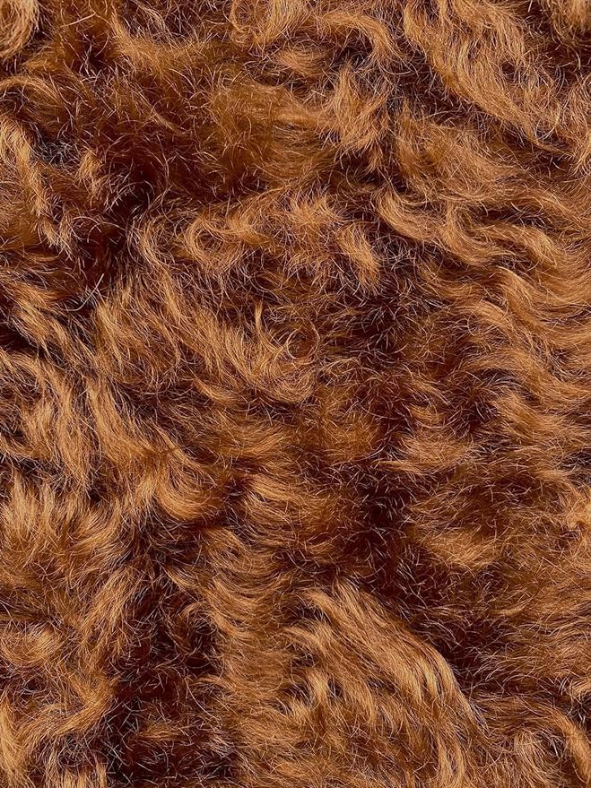 Deutsches 100% Mohair Fell Stoff für Teddybären DIY Rückseite 100% Baumwolle (Dunkelbraun 5052, 100