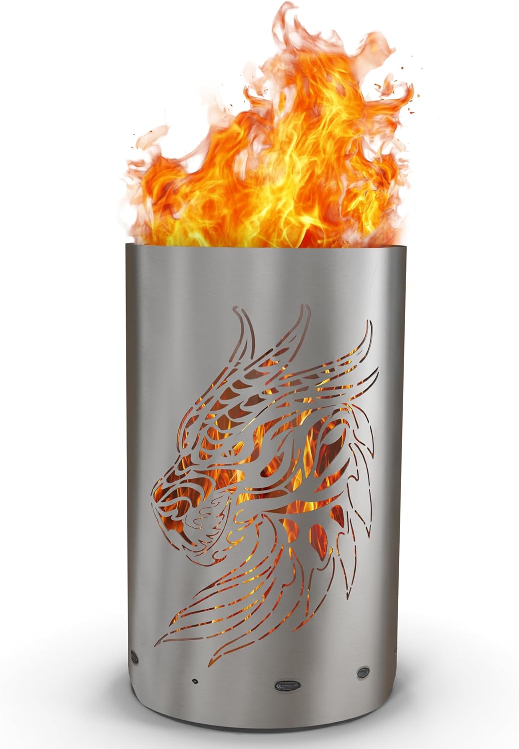 TiKo-Design Feuertonne - Lagerfeuertonne - Feuerkorb mit Drachen Motiv – Verleihen Sie Ihrem Garten