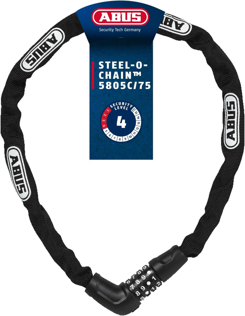 ABUS Kettenschloss Steel-O-Chain 5805C – Zahlenschloss aus 5 mm starken Stahlkette – ABUS-Sicherheit