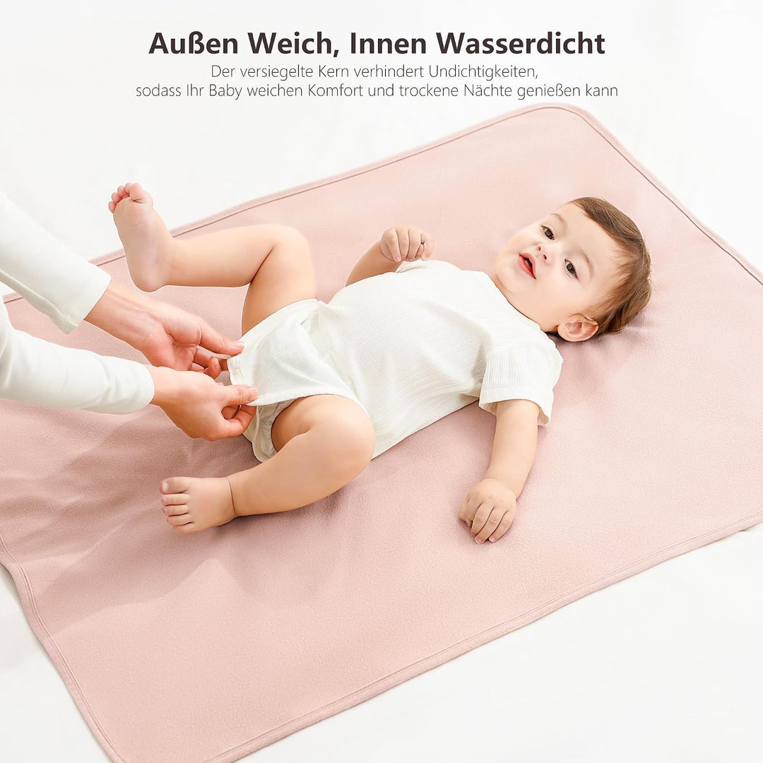 Susurration 2er Pack Bettunterlage Wasserdicht Kinder 75x90 cm Waschbar Unterlage Bett Weich Nässesc