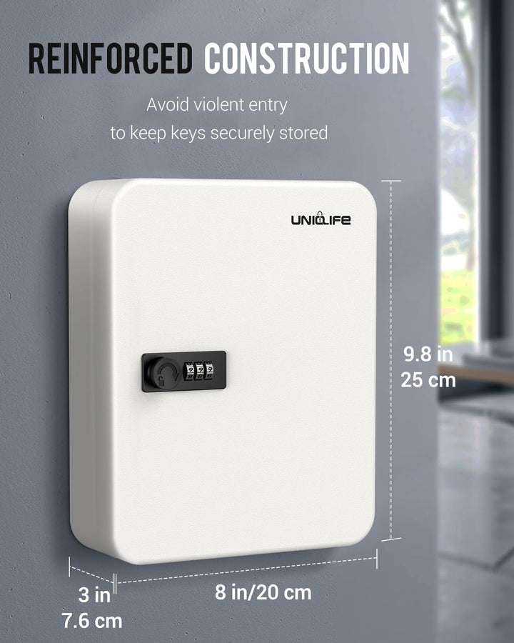 Uniclife 48 Position Schlüssel Kabinett mit Kombination Lock Resettable Weiss Digital Security Stora