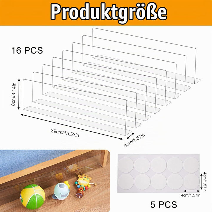 Spielzeugblocker Couch, 16x Spielzeugblocker für Möbel, 40x8x4cm Transparente Spielzeug-Blocker Unte