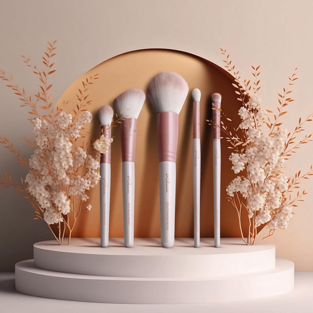 Make-Up Pinselset Luvia, Daily Essentials Brush Set, Puder- Und Augenpinsel Im Set, 5 Vegane Kosmeti