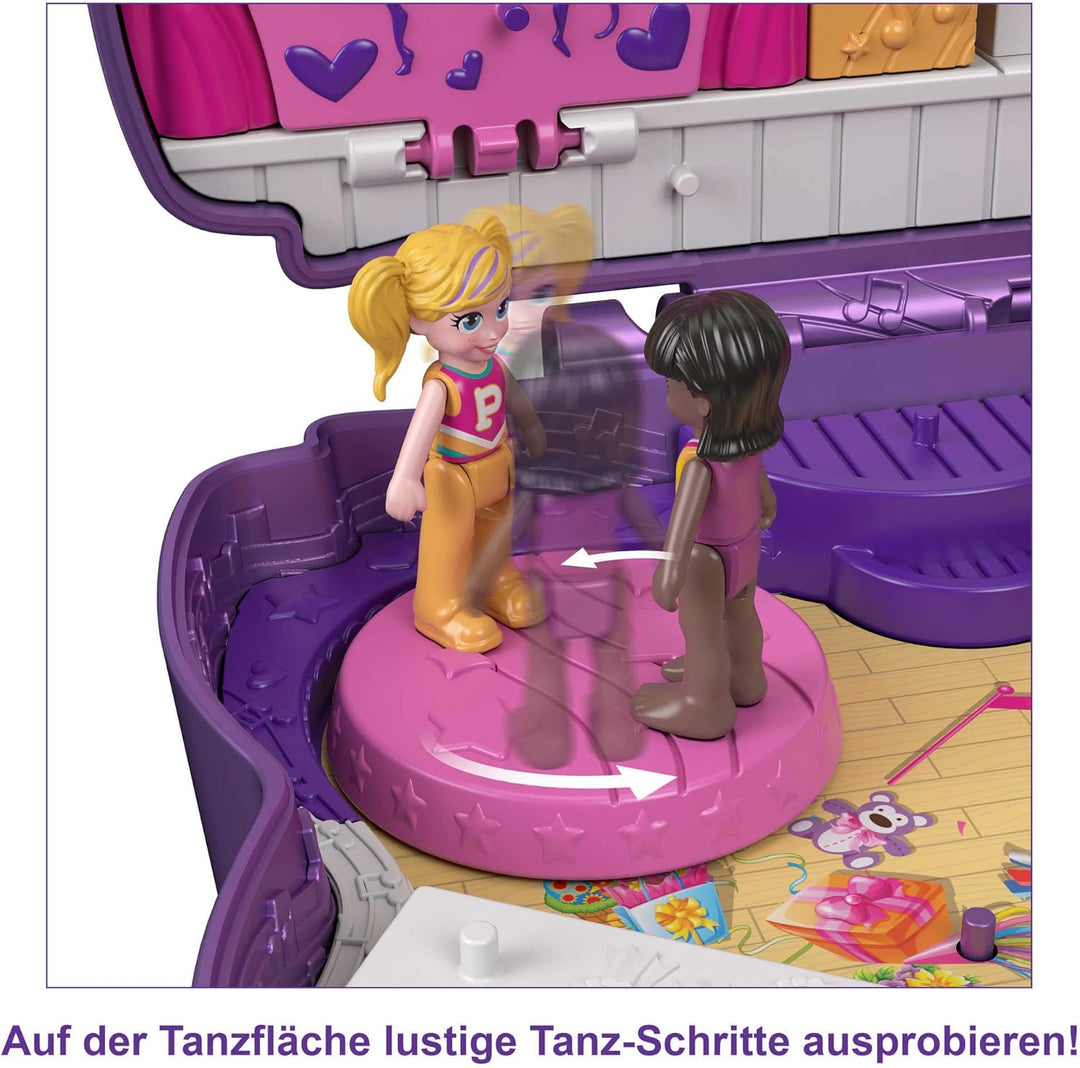 Polly Pocket HCG17 - Glitzerbühne, Tanzthema mit Micro Polly & Freundespuppen, 5 Überraschungen & 12
