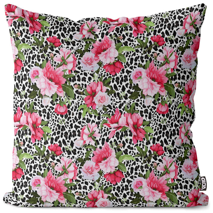 VOID Pfingstrosen Leopard Kissenbezug Kissenhülle Sofakissen Kissen Deko Outdoor-Kissen Dekokissen,