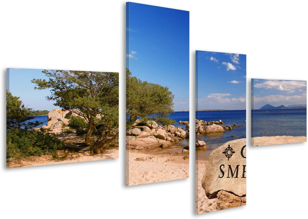 islandburner Bild Bilder auf Leinwand Sardinien-Küste mit berühmtem Teil von Costa Smeralda mit erst