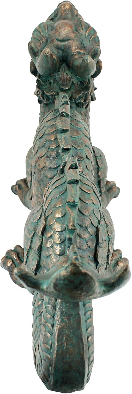 Design Toscano AL25253 Wandskulptur Asiatischer Drache der Grossen Mauer: Gross, Harz, grün, 23 x 75