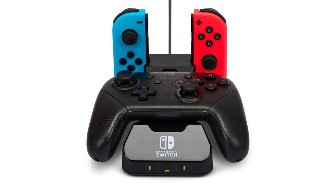 PowerA Controller-Ladestation für Nintendo Switch Schwarz Single, Schwarz Single