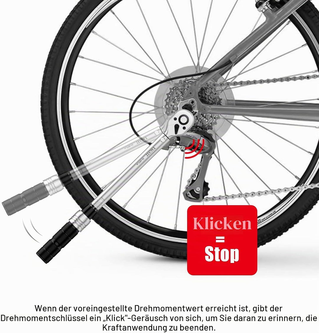 TAGVIT Drehmomentschlüssel 3/8", ± 3% Fehlergenauigkeit, 10-60 NM Drehmomentschlüssel mit Einer Trag