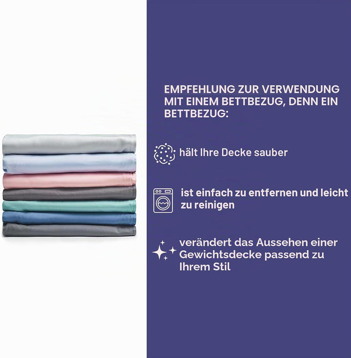 YnM Kühlende gewichtete Decke, Viskose aus Bambus mit hochwertigen Glasperlen (Blaugrau, 152 cm x 20