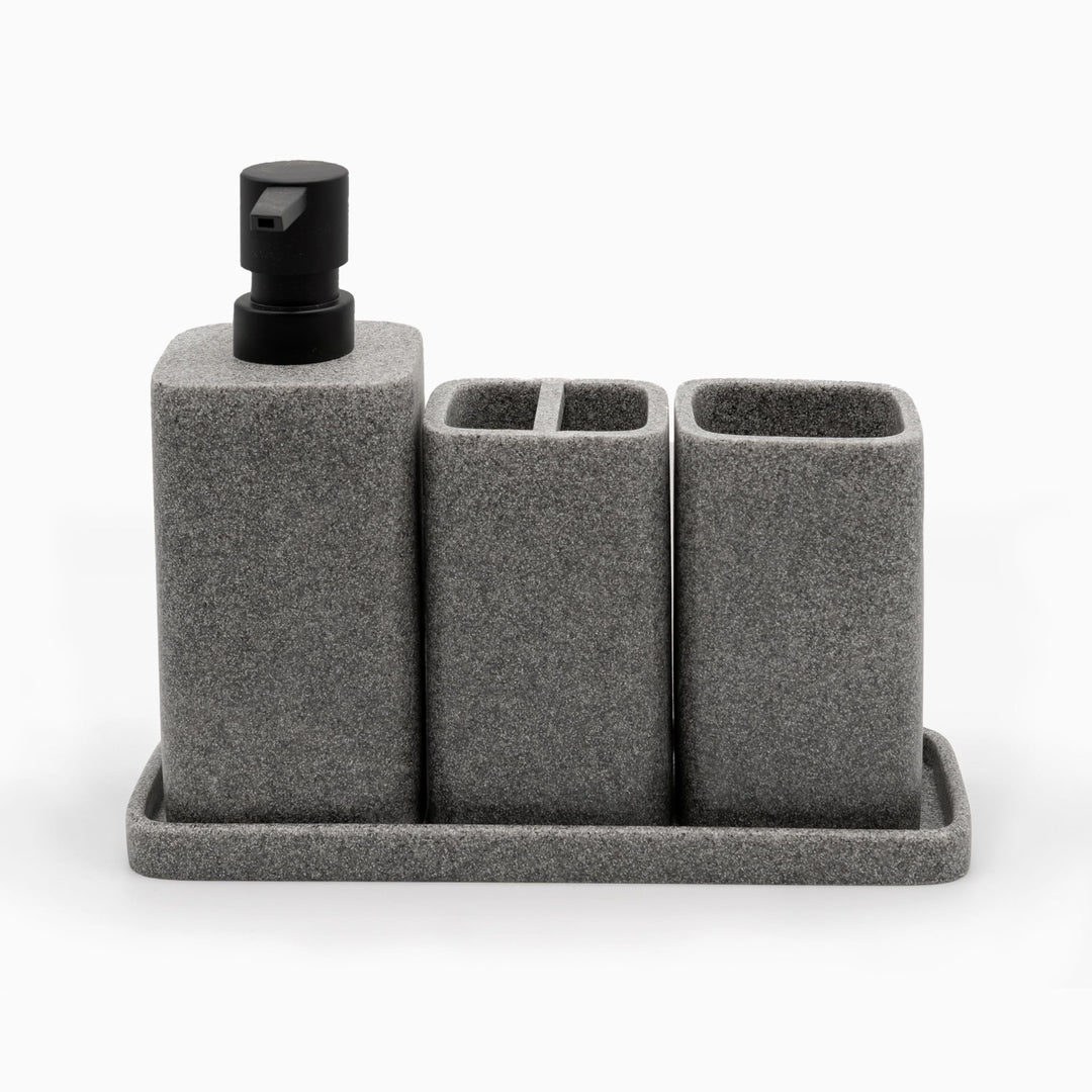ZCCZ Badezimmer Set 4 Teile – Badezimmer Organizer mit Zahnbürstenhalter, Zahnputzbecher, Seifenspen