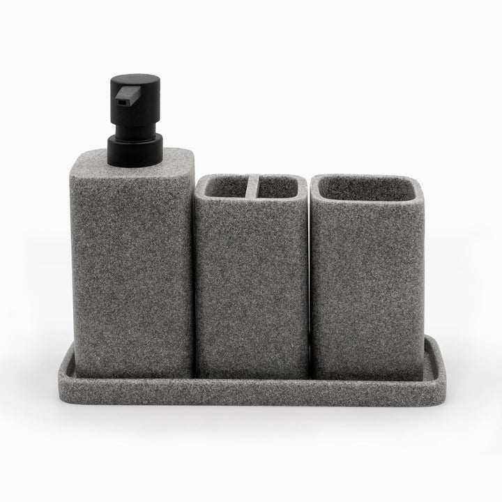 ZCCZ Badezimmer Set 4 Teile – Badezimmer Organizer mit Zahnbürstenhalter, Zahnputzbecher, Seifenspen